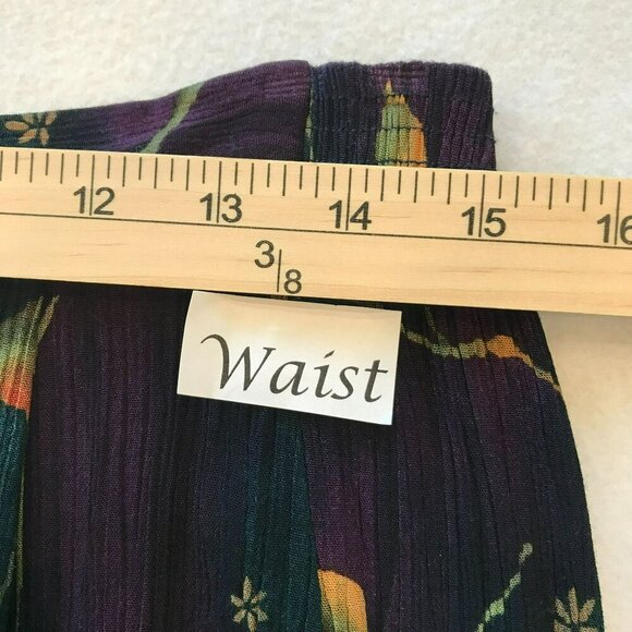 Jaclyn Smith Maxi Skirt Elastic Back Waist Floral Career Women's Sz Large Black - Picture 10 of 11